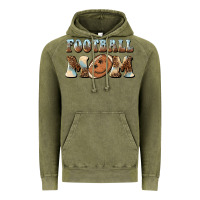 Vintage Olive football mom football smiley face Vintage Hoodie - BarkalooDesign