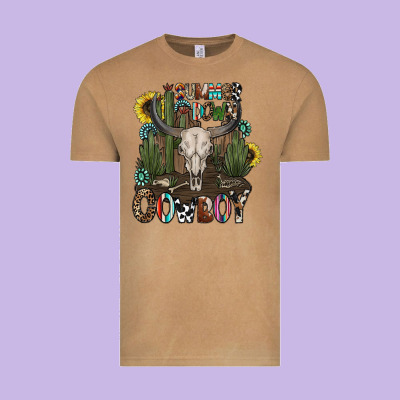 Summer Down Cowboy Vintage Tee Designed By Cowhidedigitalart