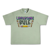 Oil Green librarians rule Urban Heavy Tee - CowhideDigitalArt