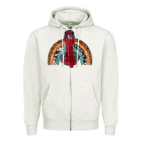 Oatmeal Heather thanksgiving turkey rainbow Zipper Hoodie - RanaPortraitStore