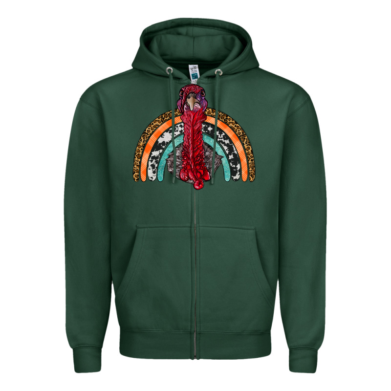 Thanksgiving Turkey Rainbow Zipper Hoodie by RanaPortraitStore | Teevron