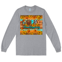 Heather Grey Happy Thanksgiving Long Sleeve Tee - Artiststas