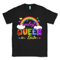 Black Coolest queer in town Classic Tee - FaDigitalArtStudio