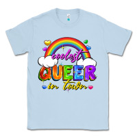 Dusty Blue Coolest queer in town Classic Tee - FaDigitalArtStudio