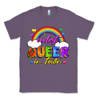 Lavender Coolest queer in town Classic Tee - FaDigitalArtStudio