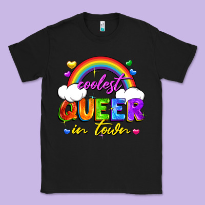 Coolest Queer In Town Classic Tee Designed By Fadigitalartstudio
