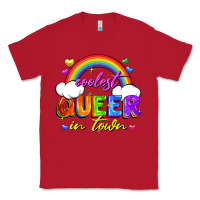 Red Coolest queer in town Classic Tee - FaDigitalArtStudio