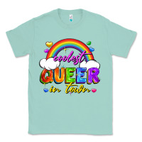 Seafoam Coolest queer in town Classic Tee - FaDigitalArtStudio