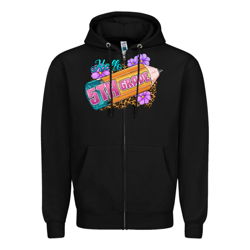 Hello 5th Grade Zipper Hoodie by RanaPortraitStore | Teevron