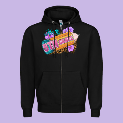 Hello 5th Grade Zipper Hoodie Designed By Ranaportraitstore