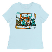 Baby Blue leopard camo boy mama Mother's Day Ladies Tee - LillyAllenDesigns