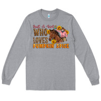 Heather Grey Just A Girl Who Loves Pumpkin Spice Cowgirl Long Sleeve Tee - Artiststas