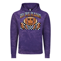 Cloud Purple tis the season football smiley face Vintage Hoodie - BarkalooDesign