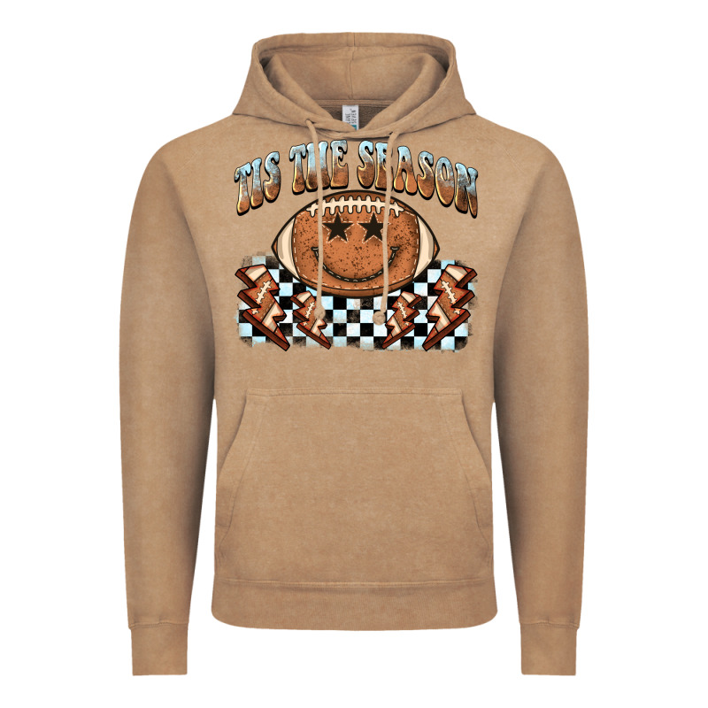Tis The Season Football Smiley Face Vintage Hoodie by BarkalooDesign | Teevron