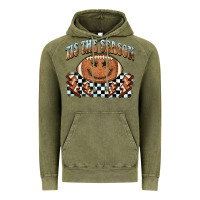 Vintage Olive tis the season football smiley face Vintage Hoodie - BarkalooDesign