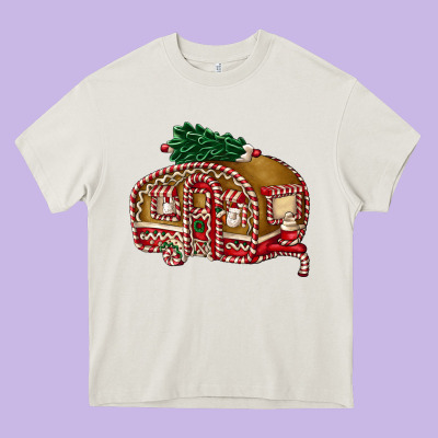 Caravan Gingerbread Heavy Core Tee Designed By Fadigitalartstudio
