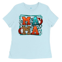Baby Blue Bowling mama leopard frame Mother's Day Ladies Tee - LillyAllenDesigns