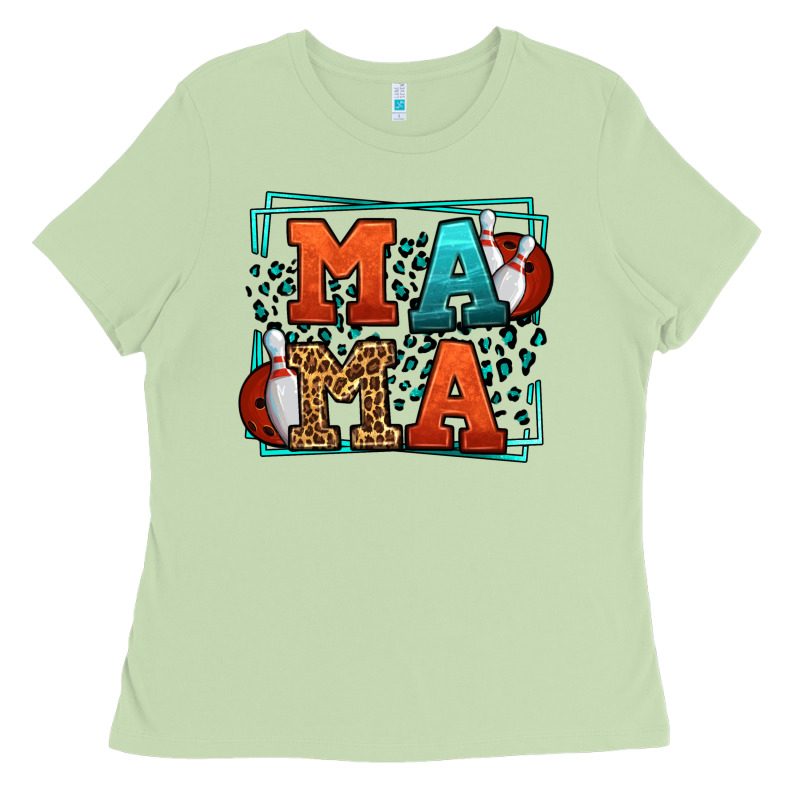 Bowling Mama Leopard Frame Mother's Day Ladies Tee by LillyAllenDesigns | Teevron