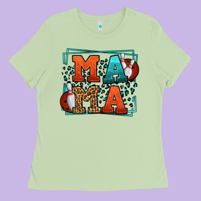 Bowling Mama Leopard Frame Mother's Day Ladies Tee Designed By Lillyallendesigns
