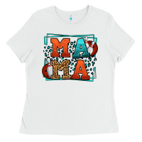 White Bowling mama leopard frame Mother's Day Ladies Tee - LillyAllenDesigns