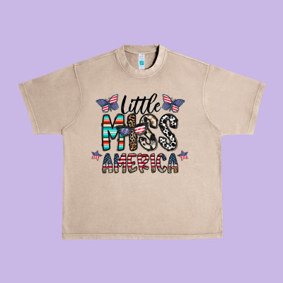 Little Miss America Urban Heavy Tee Designed By Cowhidedigitalart