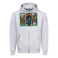 Heather Grey thanksgiving turkey with background Zipper Hoodie - RanaPortraitStore