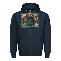 Navy thanksgiving turkey with background Zipper Hoodie - RanaPortraitStore