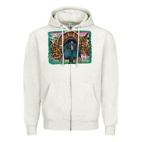 Oatmeal Heather thanksgiving turkey with background Zipper Hoodie - RanaPortraitStore