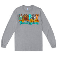 Heather Grey Happy Thanksgiving Long Sleeve Tee - Artiststas