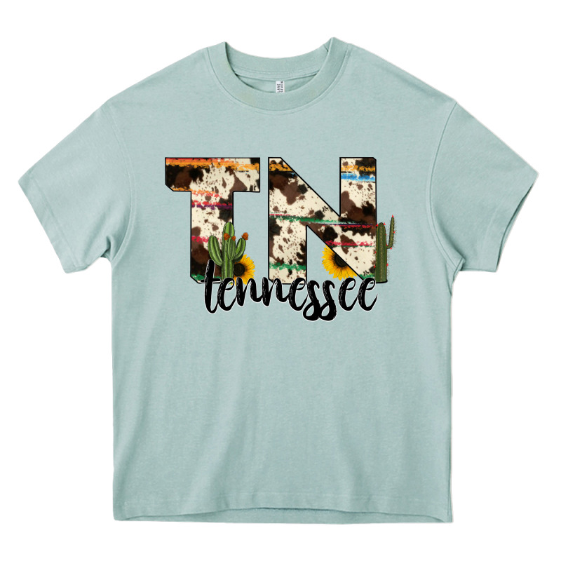 Tenesse State Cowhide Serape Cactus Heavy Core Tee by RanaPortraitStore | Teevron