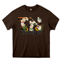 Chocolate Brown tenesse state cowhide serape cactus Heavy Core Tee - RanaPortraitStore