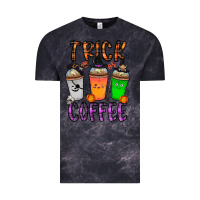 Cloud Black trick or coffee Vintage Tee - CowhideDigitalArt