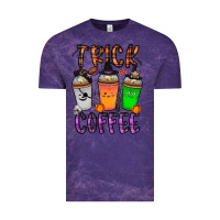 Cloud Purple trick or coffee Vintage Tee - CowhideDigitalArt