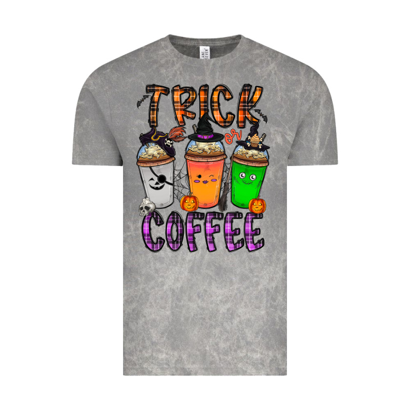 Trick Or Coffee Vintage Tee by CowhideDigitalArt | Teevron