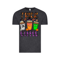 Vintage Black trick or coffee Vintage Tee - CowhideDigitalArt