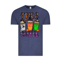 Vintage Denim trick or coffee Vintage Tee - CowhideDigitalArt