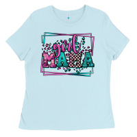 Baby Blue leopard camo girl mama Mother's Day Ladies Tee - LillyAllenDesigns