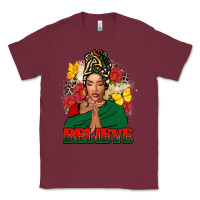 Burgundy believe black woman Classic Tee - FaDigitalArtStudio