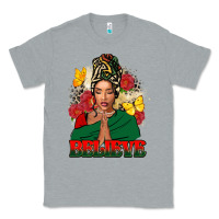 Heather Grey believe black woman Classic Tee - FaDigitalArtStudio