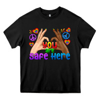 Black LGBTQ+ You Are Safe Here Heavy Core Tee - BundleAndBundleShop