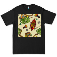 Black african woman and mask seamless pattern Premium Tee - BundleAndBundleShop
