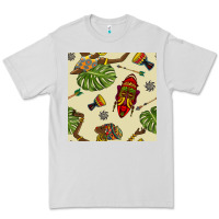 Dove Grey african woman and mask seamless pattern Premium Tee - BundleAndBundleShop