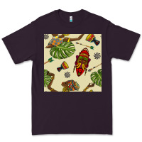 Plum african woman and mask seamless pattern Premium Tee - BundleAndBundleShop