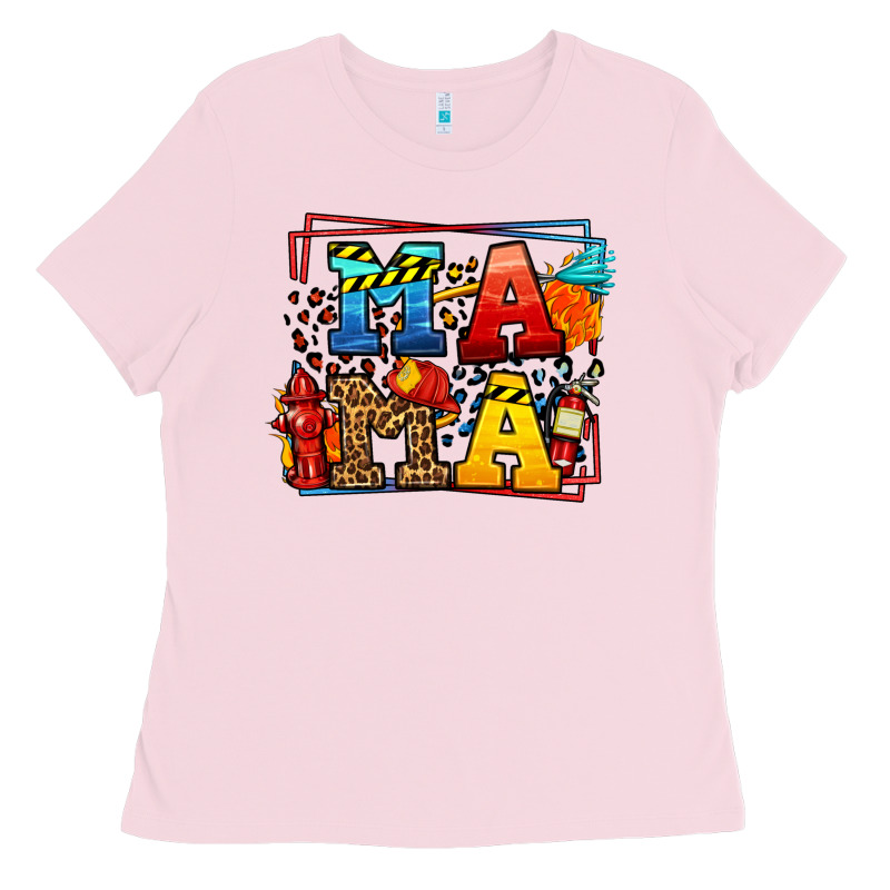 Leopard Frame Firefighter Mama Mother's Day Ladies Tee by LillyAllenDesigns | Teevron