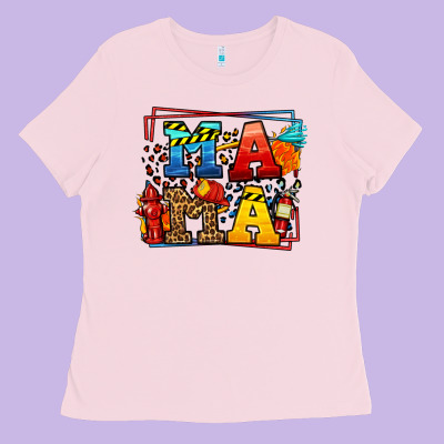 Leopard Frame Firefighter Mama Mother's Day Ladies Tee Designed By Lillyallendesigns