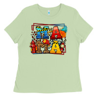 Matcha leopard frame firefighter mama Mother's Day Ladies Tee - LillyAllenDesigns