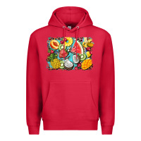 Cardinal summer fruits background Premium Hoodie - BarkalooDesign