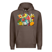 Coffee summer fruits background Premium Hoodie - BarkalooDesign