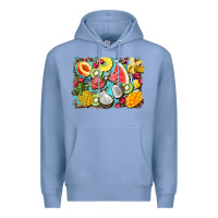 Colony Blue summer fruits background Premium Hoodie - BarkalooDesign