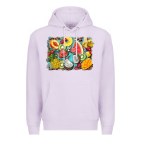 Lilac summer fruits background Premium Hoodie - BarkalooDesign